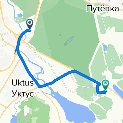 От Базовый переулок 45/9, Екатеринбург до Микрорайон Светлый 18, Екатеринбург