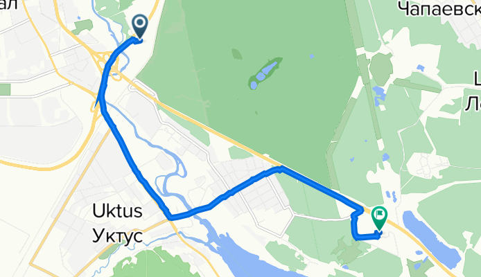 От Базовый переулок 45/9, Екатеринбург до Микрорайон Светлый 18, Екатеринбург