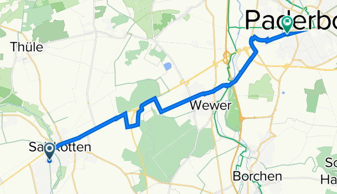 Upsprunger Straße 15, Salzkotten nach Paderborn Hbf