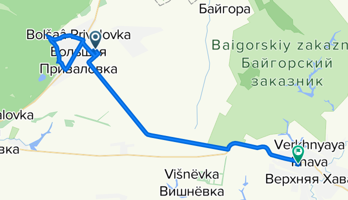 Молодёжная улица, 13, Село Большая Приваловка до улица Максима Горького, 107А, Верхняя Хава