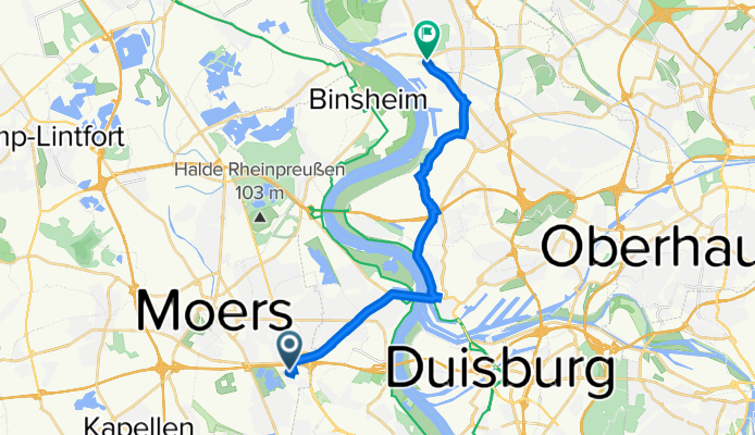 Robertstraße 4, Moers nach Römerstraße 109, Duisburg