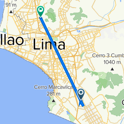 De Calle las Torres, San Juan de Miraflores a 12 de Julio 102, Lima