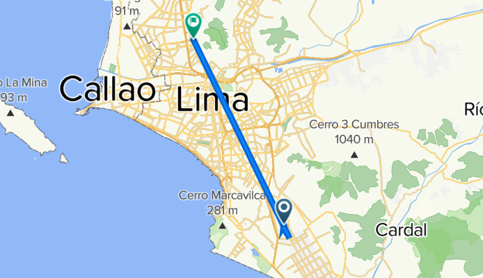 De Calle las Torres, San Juan de Miraflores a 12 de Julio 102, Lima