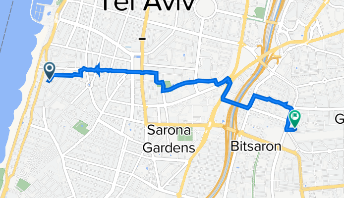 בן יהודה 49, תל אביב to הפלמ"ח 1, גבעתיים