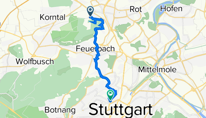 Marconistraße 57, Stuttgart nach Panoramastraße 4, Stuttgart
