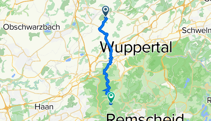 Siebeneicker Straße 386, Wuppertal nach Pflegeheimstraße 1, Wuppertal