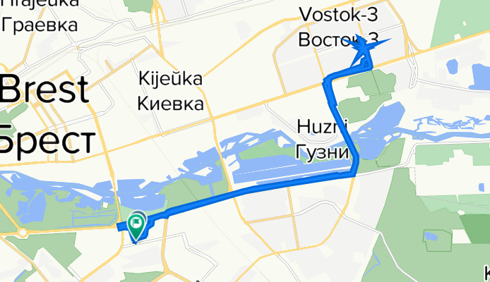 улица Сальникова, Брест до улица Сальникова, Брест