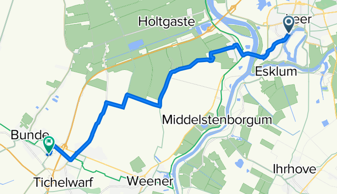 Rathausstraße 6, Leer (Ostfriesland) nach Am Sieltief 4, Bunde