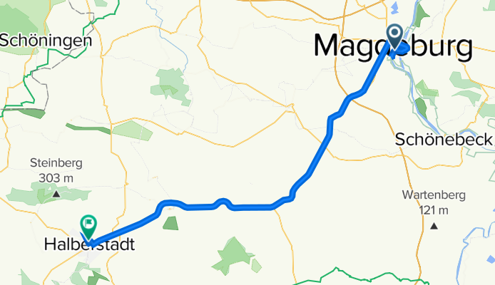 Messeplatz Max Wille, Magdeburg nach Georgenstraße 5, Halberstadt