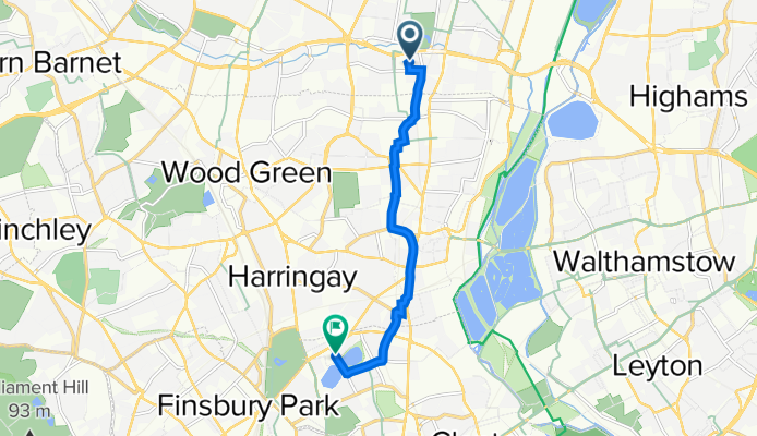 North Middlesex Hospital, Sterling Way, London to Residence Tower, Goodchild Way, Goodchild Road, London