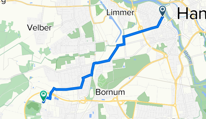 Kochstraße 12, Hannover nach Hansastraße 65, Ronnenberg