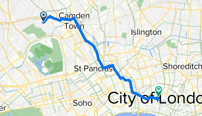 99A Regent's Park Road, London to 2–30 Love Lane, London