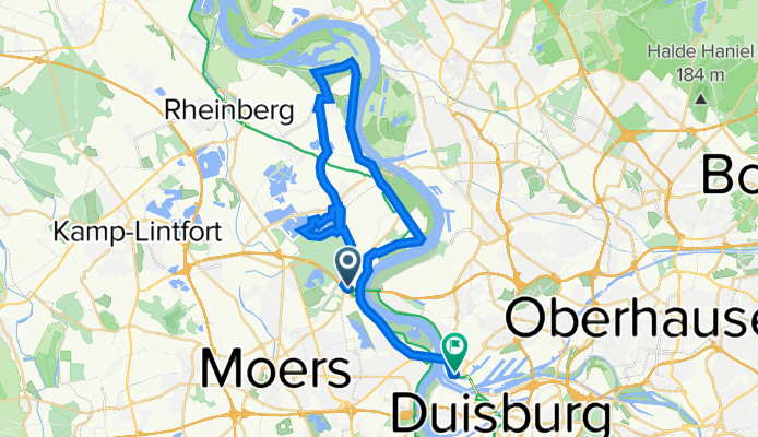 Rheindeichstraße, Duisburg nach Kasteelstraße 8, Duisburg