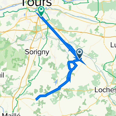 De Villetivrain 5, Courçay à Rue Félix Dujardin 11, Chambray-lès-Tours