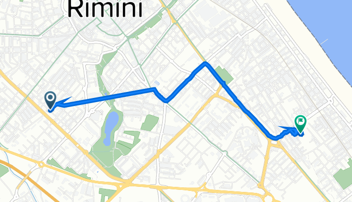 Da Via Vega 43, Rimini a Via Gabriello Chiabrera 34, Bellariva
