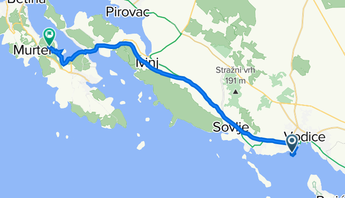 Ulica Grgura Ninskog 1, Vodice to Tisno