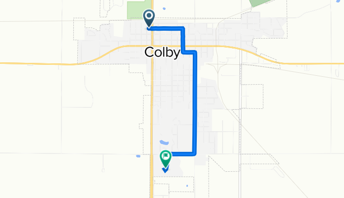 995 W Seventh St, Colby to 1255 S Range Ave, Colby