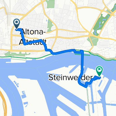 Neue Große Bergstraße 11, Hamburg nach Norderelbstraße 8, Hamburg