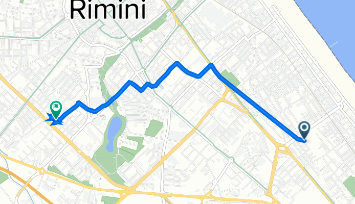 Da Via Carlo Dossi 15, Rimini a Via Vega 53, Rimini