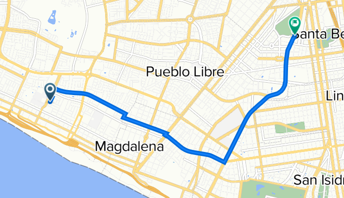 De Margarita Praxedes 145, San Miguel a Avenida General Salaverry 583, Jesús María