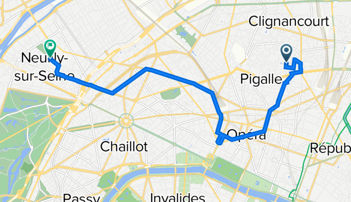 3 Rue Charles Nodier, Paris à 81 Rue Perronet, Neuilly-sur-Seine