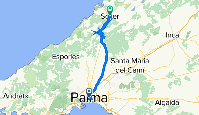 De 662-pl. de Cort, Palma a Carrer de Serra 7, Sóller