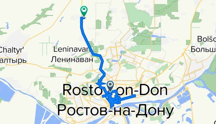 Будённовский проспект, 84–88, Ростов-на-Дону до Луговая улица, 35, Хутор Красный Крым