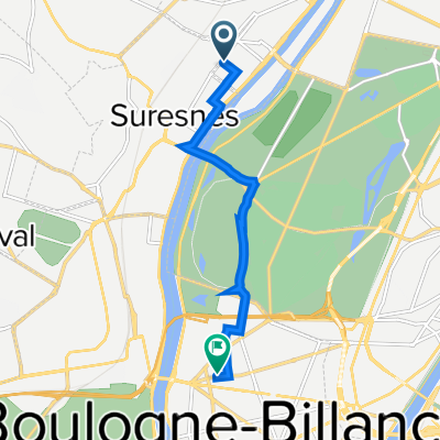 De Rue Francis de Pressensé 11, Puteaux à Allée Jean Baptiste Dumas 11-15, Boulogne-Billancourt