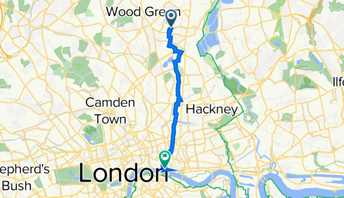 51.589° N -0.085° W to 51.510° N -0.091° W