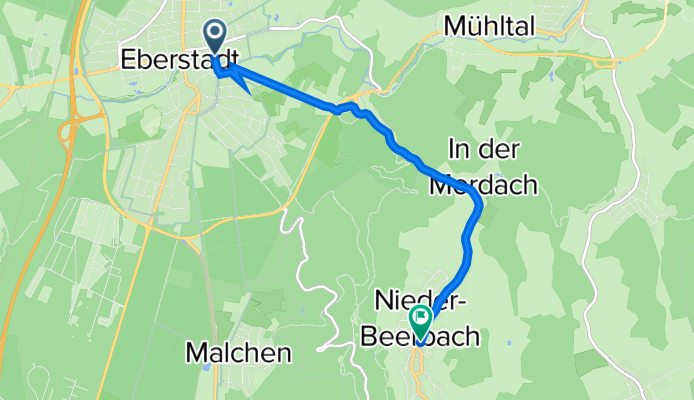 Im Hirtengrund 11, Darmstadt nach Mühlstraße 5, Mühltal