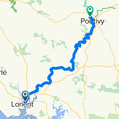 Rue Raymond Guillemot 4, Lanester to Rue de Bretagne 61, Pontivy