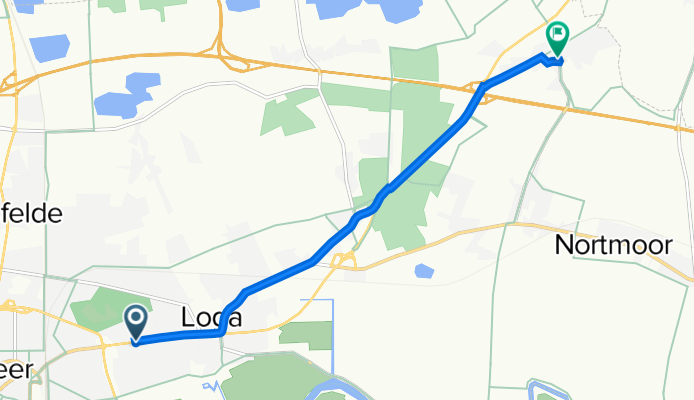 Mozartstraße 1, Leer (Ostfriesland) nach Immegastraße 14A, Brinkum
