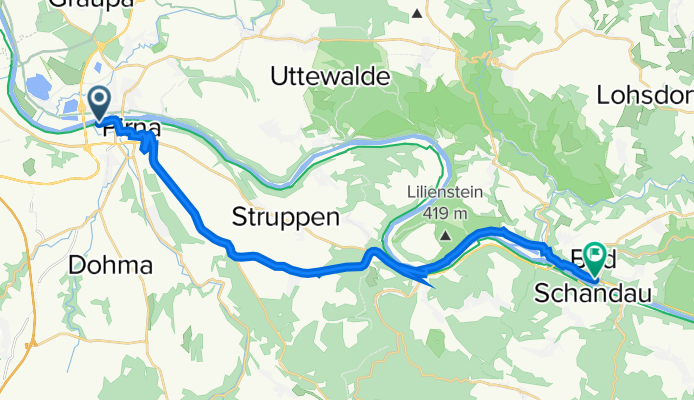 Pirna, Pirna nach Bad Schandau, Bad Schandau