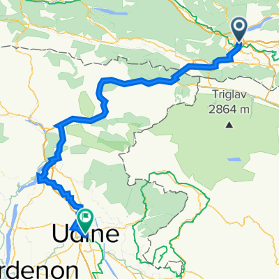 Friedensbrücke, Villach nach Piazza della Libertà 7, Udine