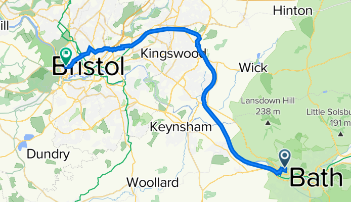 Bath Nhs House, Combe Park, Bath to 21 Princess Victoria St, Bristol