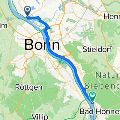 Adenauerplatz 1, Niederkassel nach Karl-Broel-Straße 40, Bad Honnef