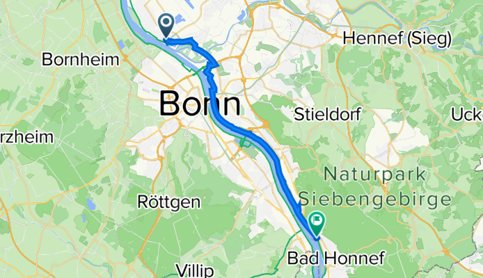 Adenauerplatz 1, Niederkassel nach Karl-Broel-Straße 40, Bad Honnef