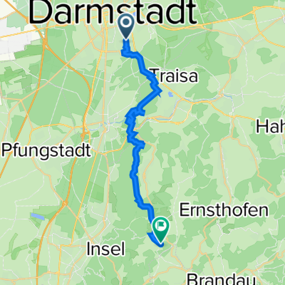 Route von Hobrechtstraße 53, Darmstadt