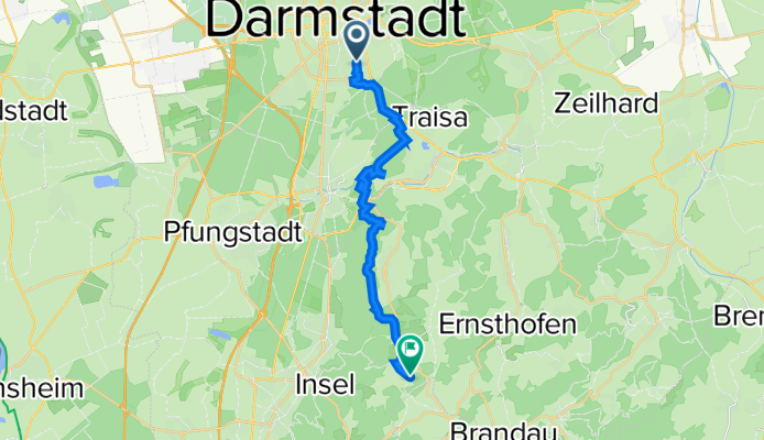 Route von Hobrechtstraße 53, Darmstadt