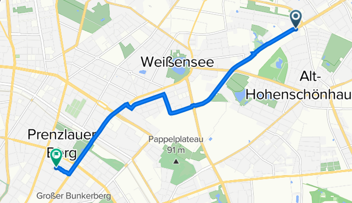 Hansastraße 226, Berlin nach Winsstraße 29, Berlin