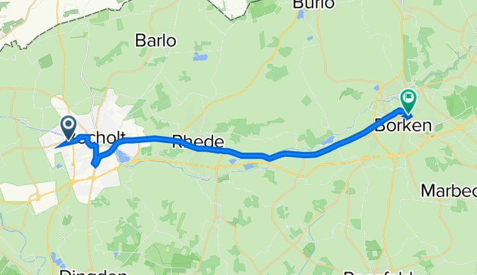 Bocholt nach Borken über Rhede