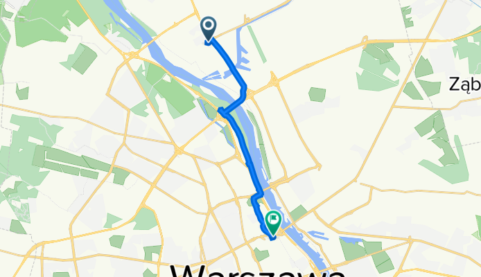 Familijna 11, Białołęka do Krakowskie Przedmieście 66, Warszawa