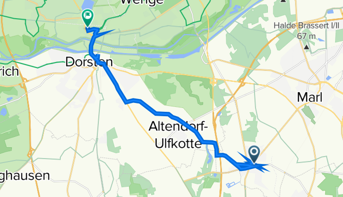 Dorfstraße 9, Marl nach An der Molkerei 20, Dorsten