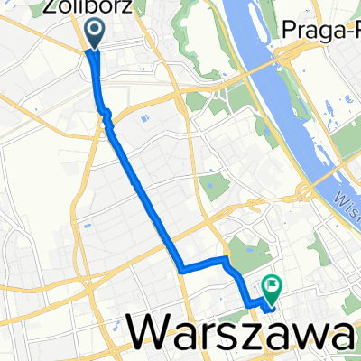 Aleja Wojska Polskiego 41, Warszawa do Stanisława Moniuszki 1A, Warszawa