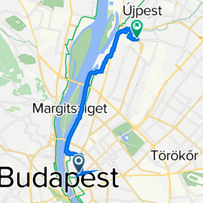 Szent István tér 1–2., Budapest to Berda József utca 50., Budapest