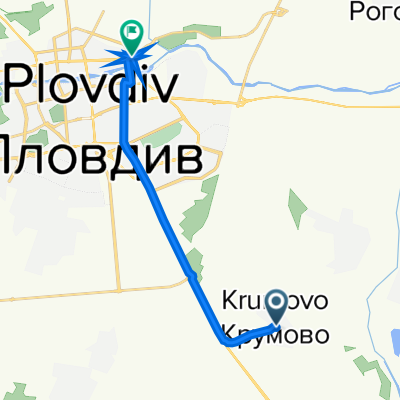 улица Гагарин 3, Крумово to улица „Рогошко шосе“ 6, Пловдив