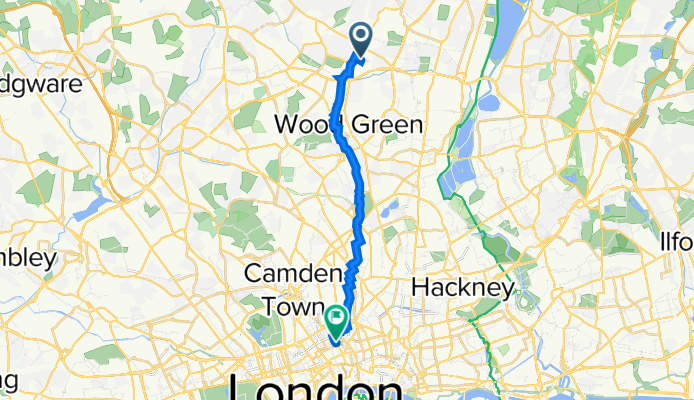 62 Hazelwood Lane, London to St. Andrews House, Gray's Inn Road, London