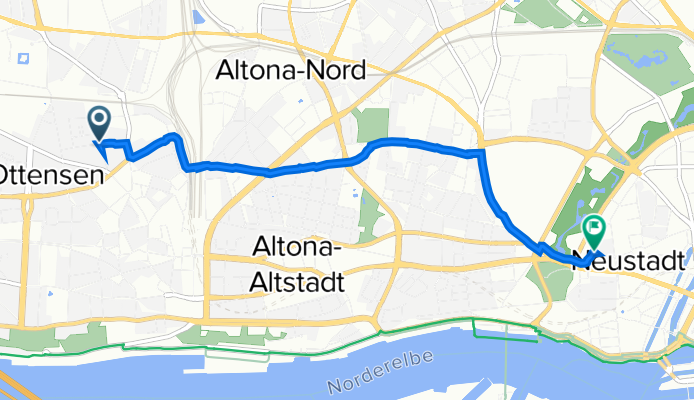 Borselstraße 20, Hamburg nach Hütten 85, Hamburg