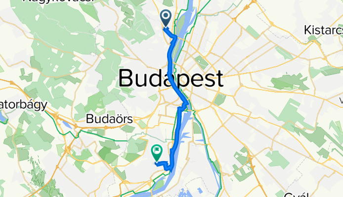 Hunor utca 22., Budapest to Szilánk utca 1., Budapest