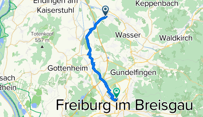 Hindenburgstraße 1, Teningen nach K9860 121, Freiburg im Breisgau
